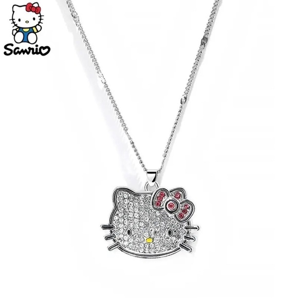 Iced Out Hello Kitty Pendant Necklace - Picture 1 of 9